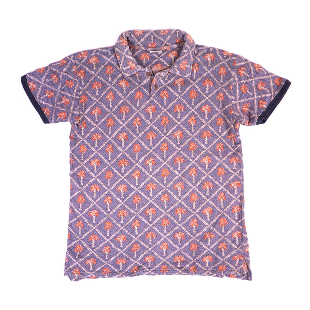 Kapital Polo Shirt Medium Size 3 Mens Jacquard Woven Palm Tree AOP Designer